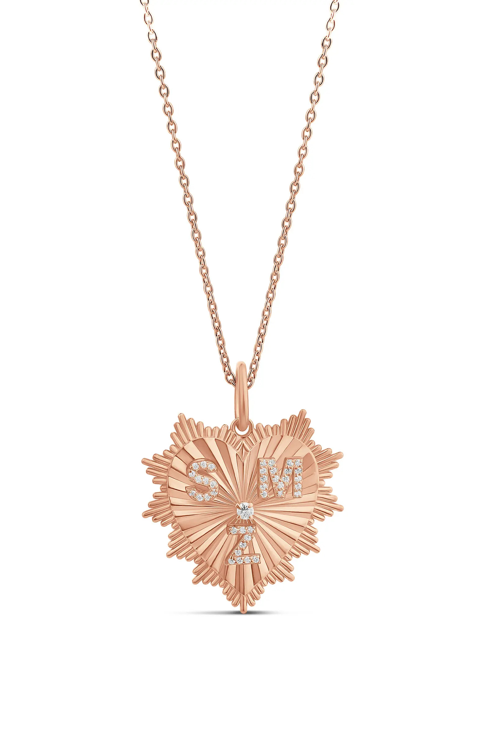 Fluted Multi Initial Heart Pendant Necklace | Nordstrom