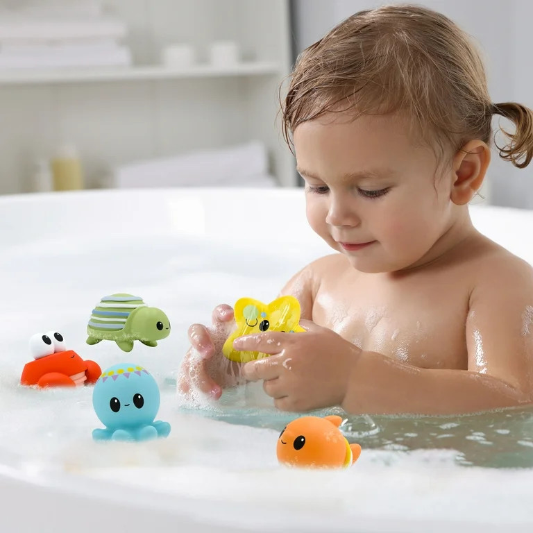 Hopscotch Lane Light up Bath Floats - 5 Count Sea Creature Toys, Children Ages 6+ Months | Walmart (US)