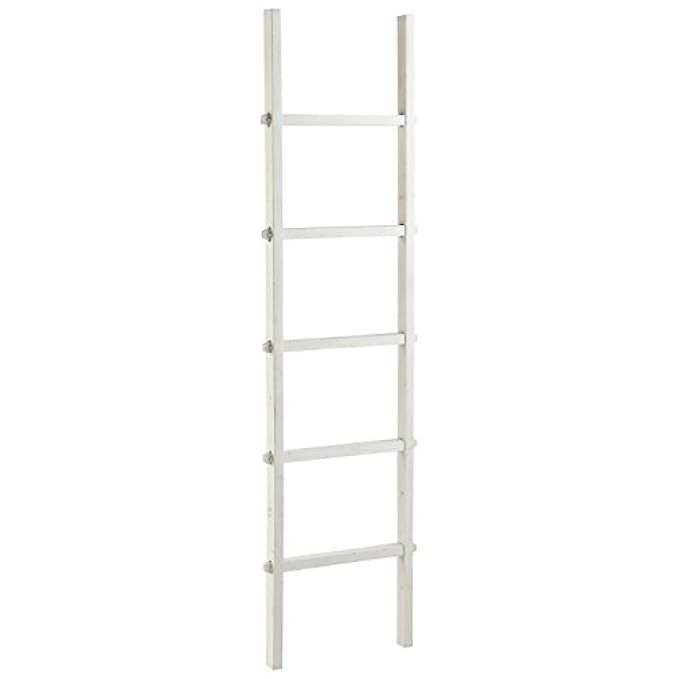 Stone & Beam Distressed Decorative Wooden Blanket Ladder, 70.87" H, White | Amazon (US)