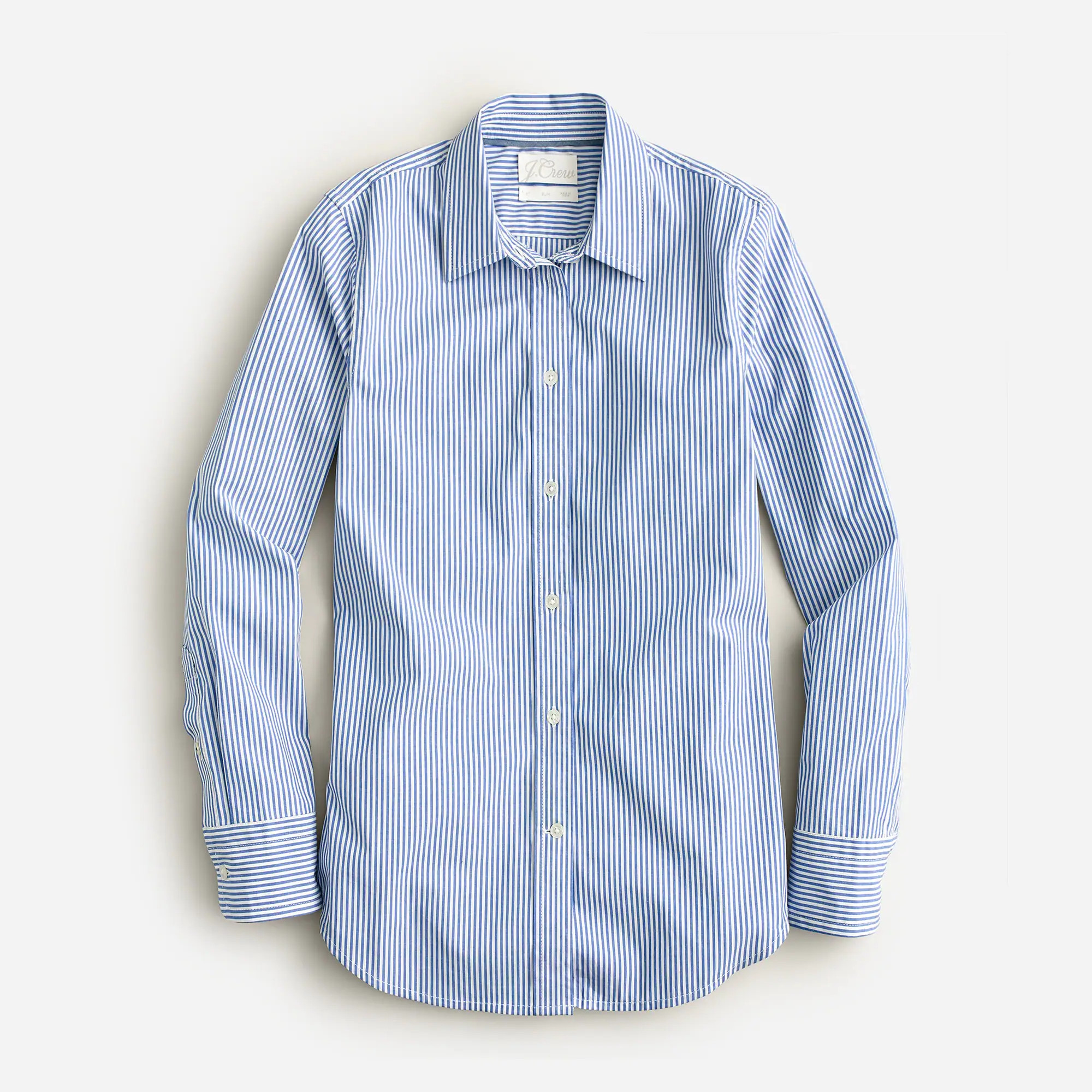 Slim-fit stretch cotton poplin shirt in stripe | J. Crew US