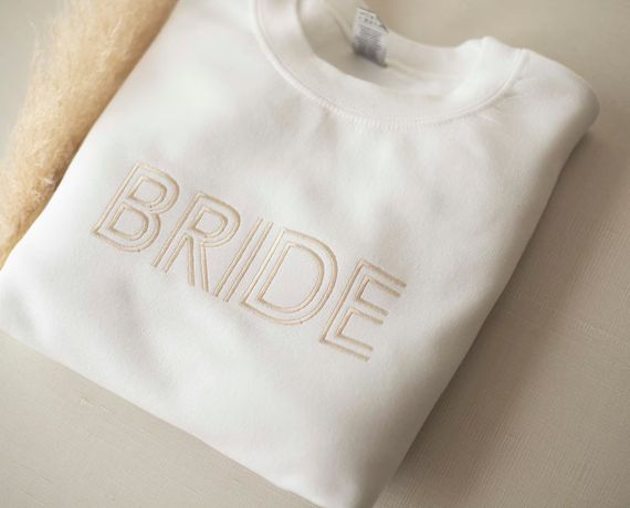 Embroidered Bride Sweatshirt or Hoodie Custom Embroidered - Etsy | Etsy (US)