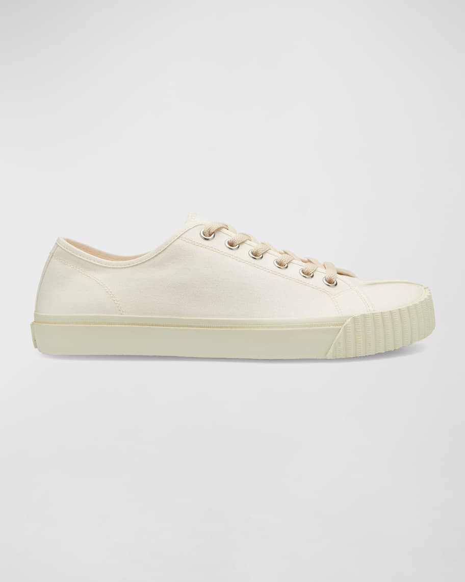 Maison Margiela Men's Tabi Split-Toe  Canvas Low-Top Sneakers | Neiman Marcus