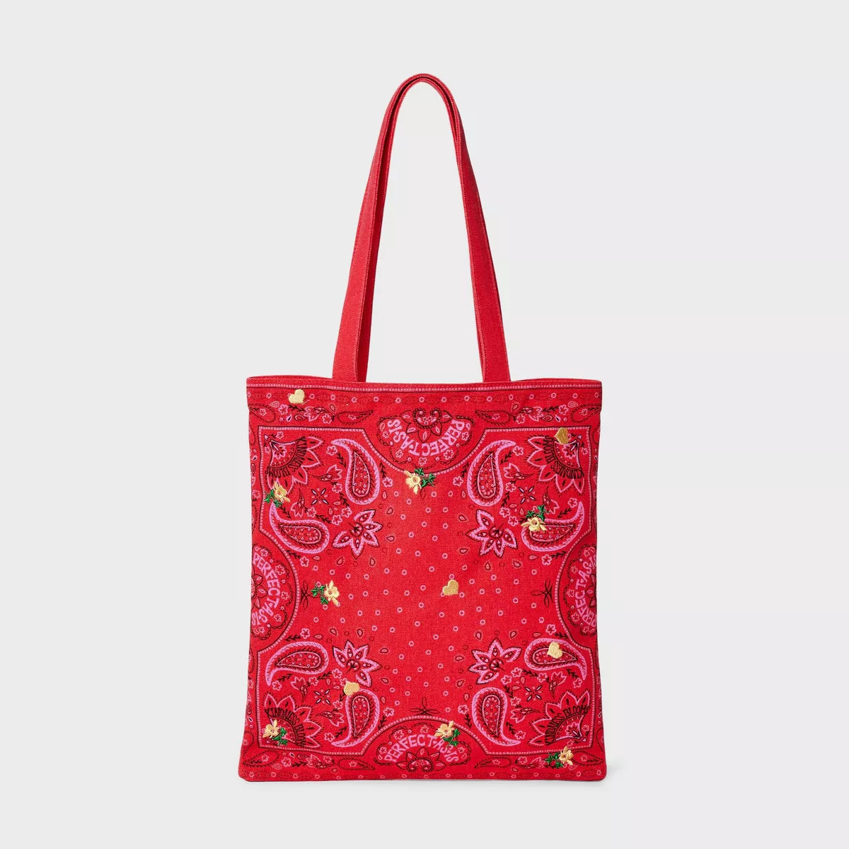 Bandana Magazine Tote Bag - Universal Thread™ Red: Lightweight Paisley Pattern, 100% Recycled C... | Target