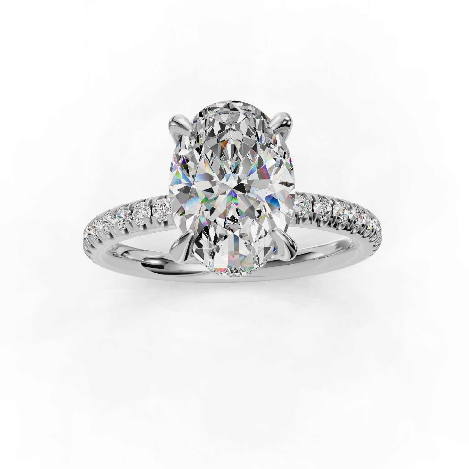 The Madison Halo Pave - Oval | MCCUET