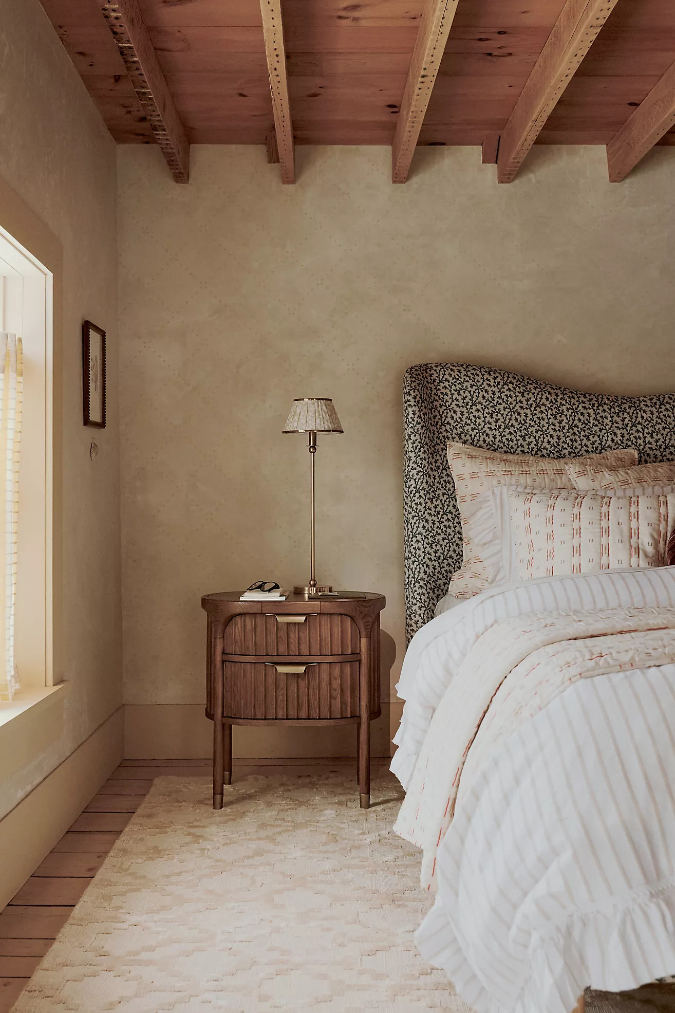 The Isla Fluted-Wood Two-Drawer Nightstand | Anthropologie (US)