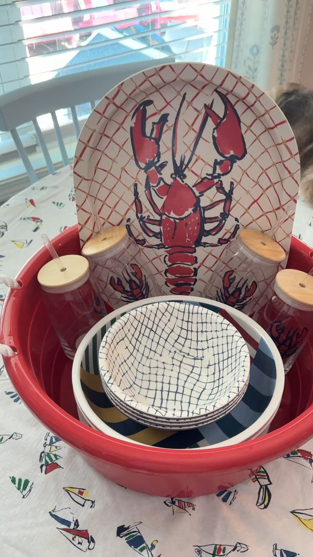 Cutest coastal collection EVER!  Perfect for a backyard party! 

Coastal, Grandmillenial, lobster, outdoor party, low country boil 