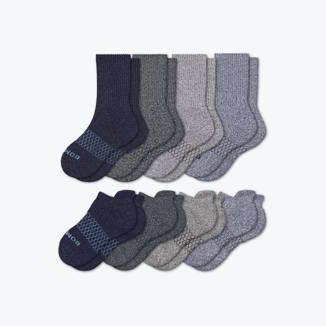 Youth Marl Calf & Ankle Sock 8-Pack | Bombas Socks