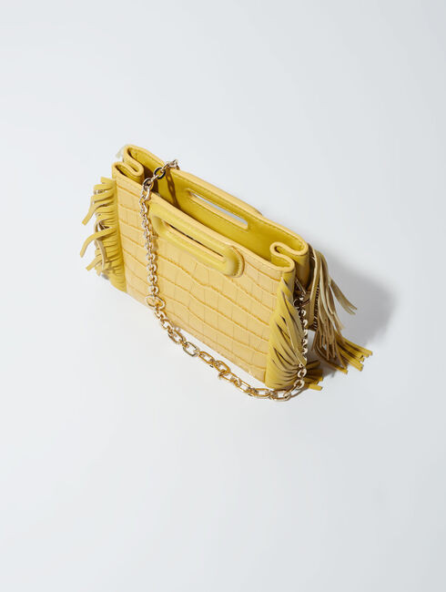 Mini embossed-leather M bag with chain | Maje US | Maje US