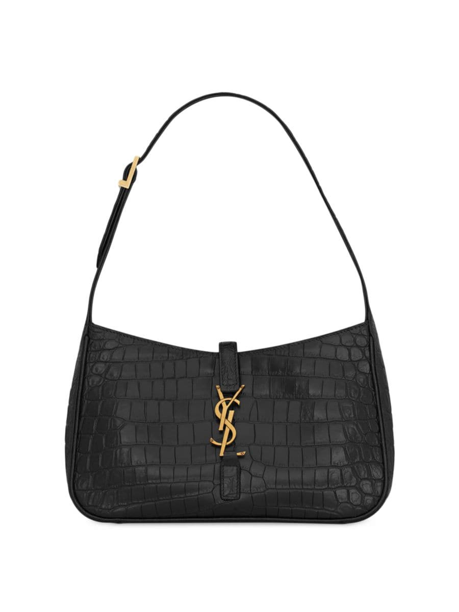 Saint Laurent Le 5 A 7 in Crocodile-Embossed Shiny Leather | Saks Fifth Avenue | Saks Fifth Avenue