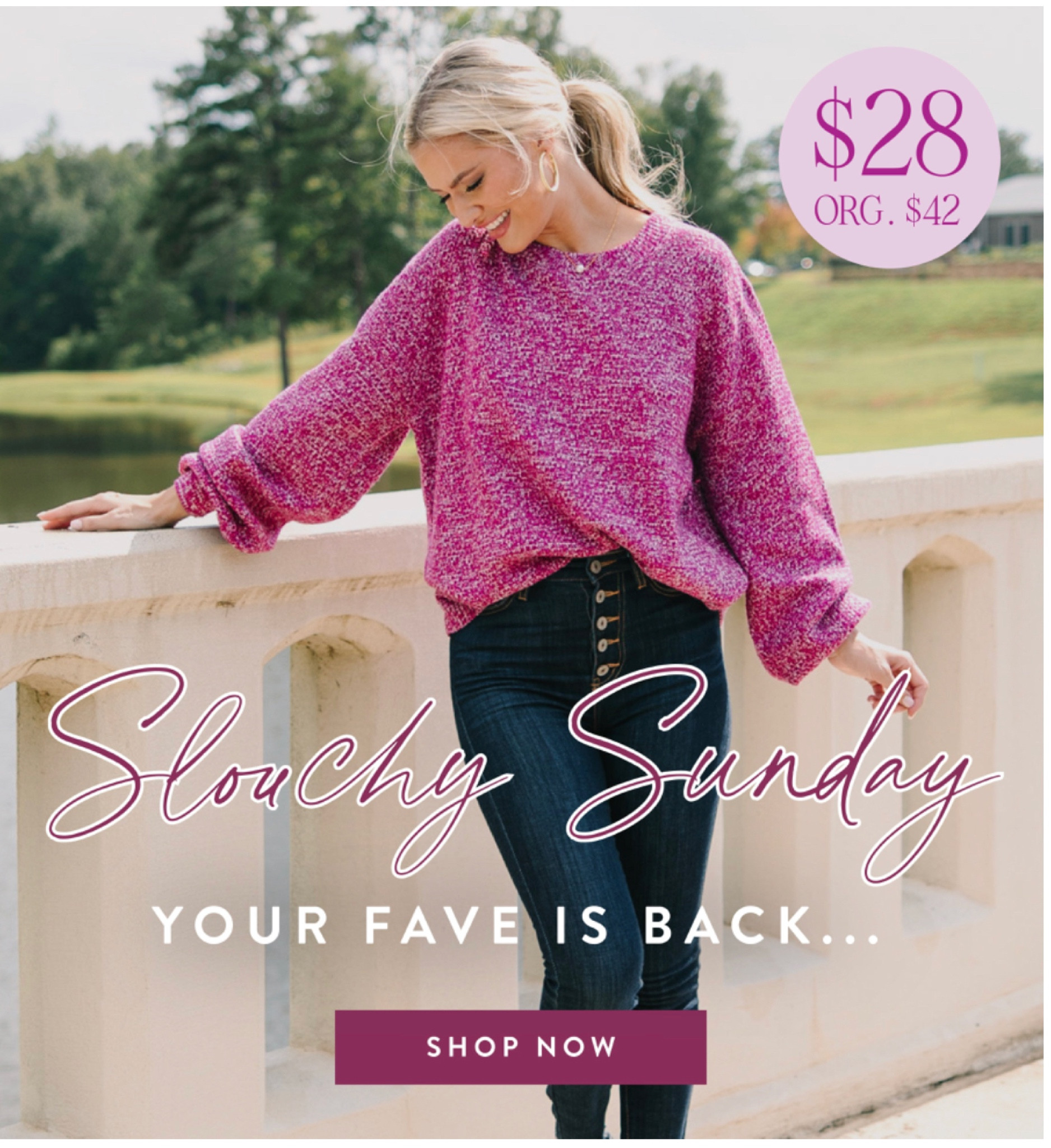 Slouchy Sunday is back! Only $28 for the comfiest sweater ever!! Comes in so many colors! Also free pair of leggings with any purchases! While supplies last

#LTKstyletip #LTKBacktoSchool #LTKsalealert