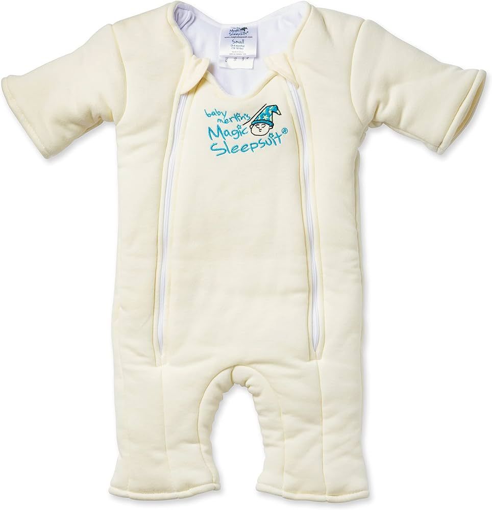 Baby Merlin's Magic Sleepsuit - 100% Cotton Baby Transition Swaddle - Baby Sleep Suit - Cream - 3... | Amazon (US)