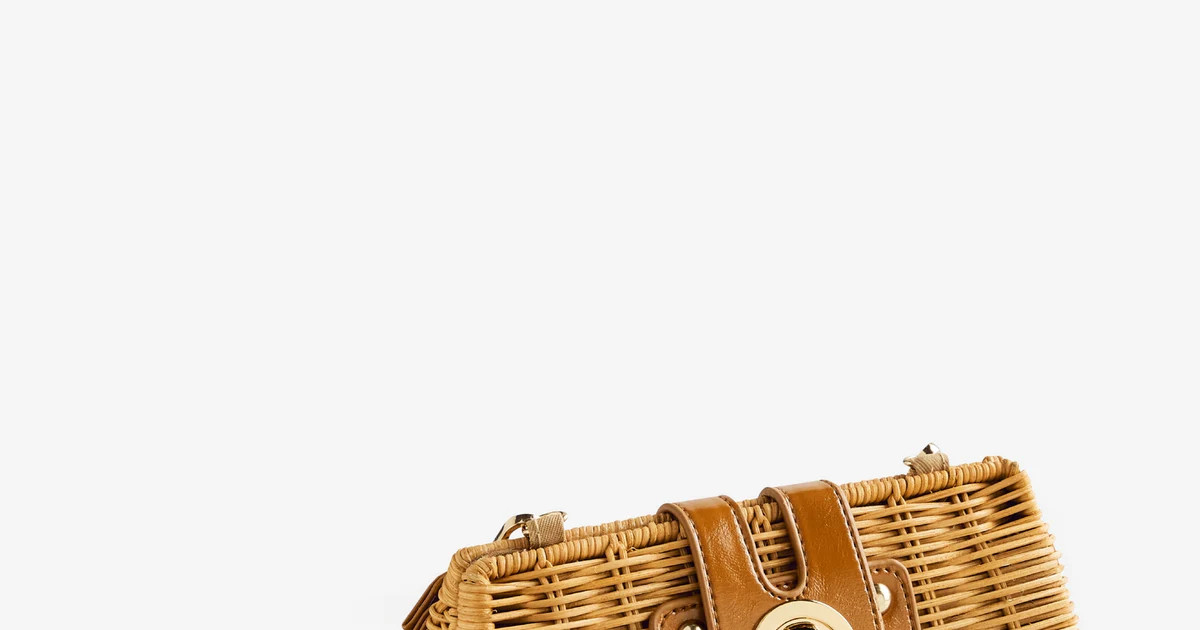 Wicker Clutch - Natural/Brown | Boston Proper | Boston Proper