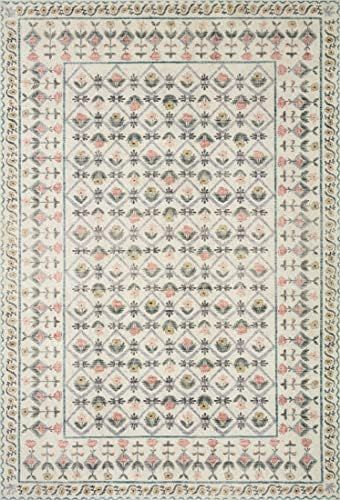 Rifle Paper Co. x Loloi Eden Collection EDE-03 Ivory 7'-6" x 9'-6" Area Rug | Amazon (US)