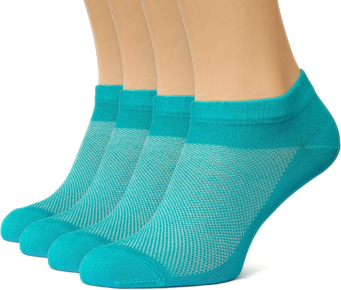 4 Pack Unisex Ultra Thin Socks Breathable Cotton Ankle Womens Mesh Low Cut Running black white color | Amazon (US)