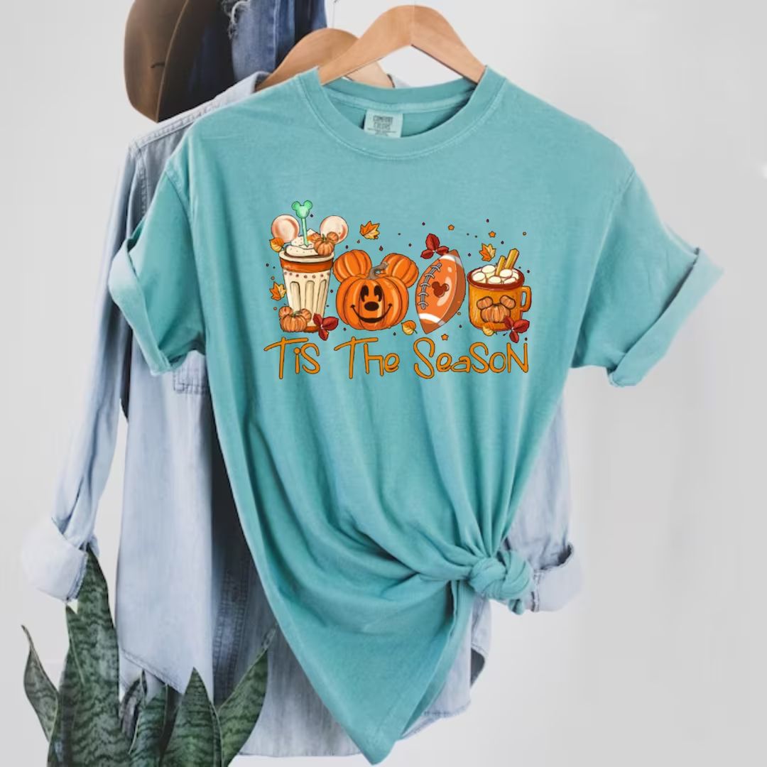 Disney Tis The Season Season Comfort Colors® Shirt, Mickey Pumpkin Shirt, Disney Fall Shirt, Dis... | Etsy (US)