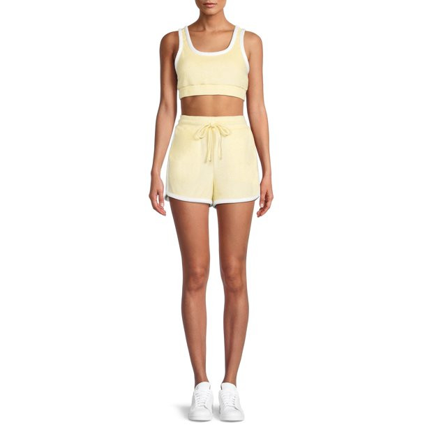 No Boundaries Juniors' Cropped Tank Top and Shorts Set, 2-Piece - Walmart.com | Walmart (US)