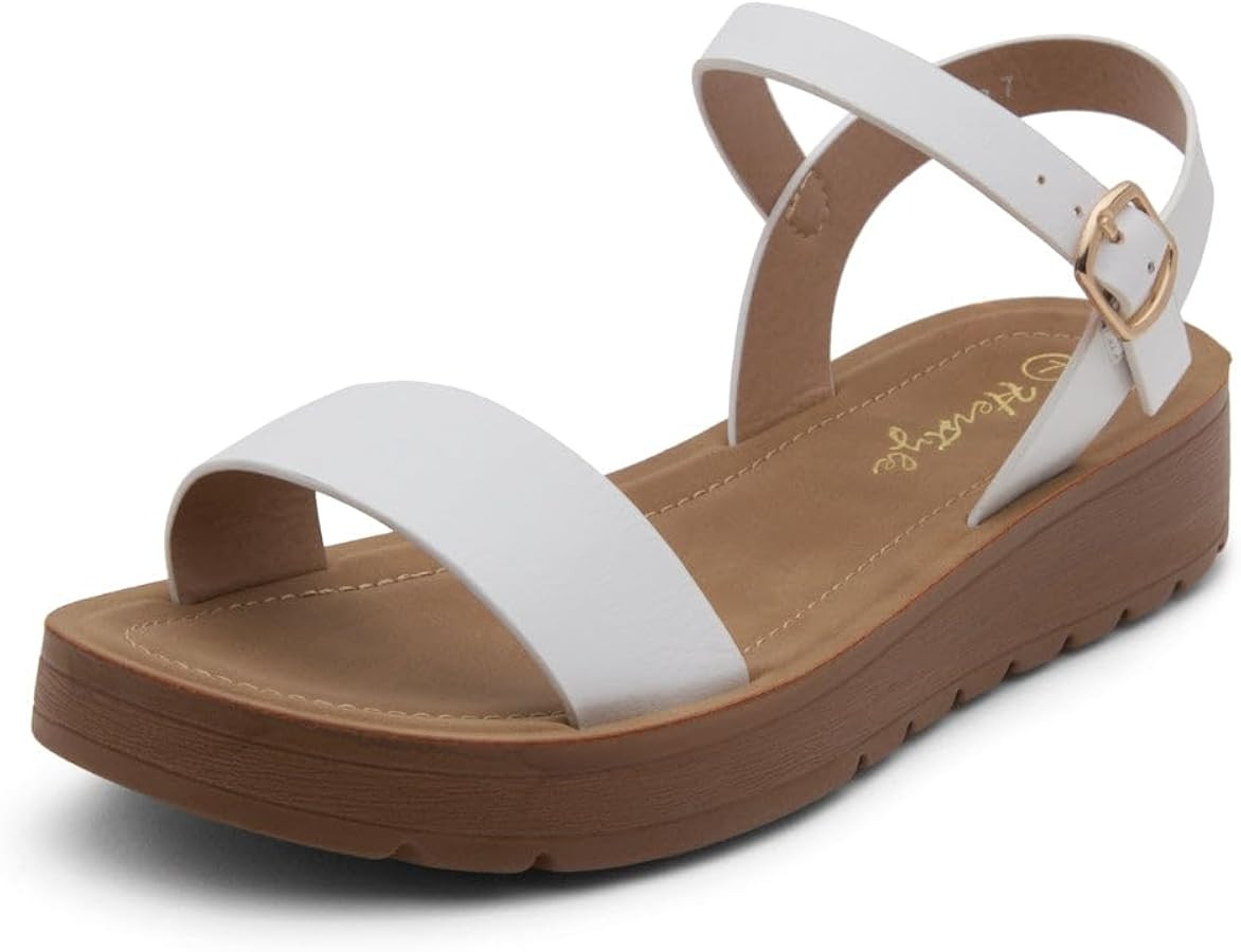 Herstyle Womens H-MARINNA Flat Sandals Open Toes Ankle Strap Casual Walking Shoes | Amazon (CA)