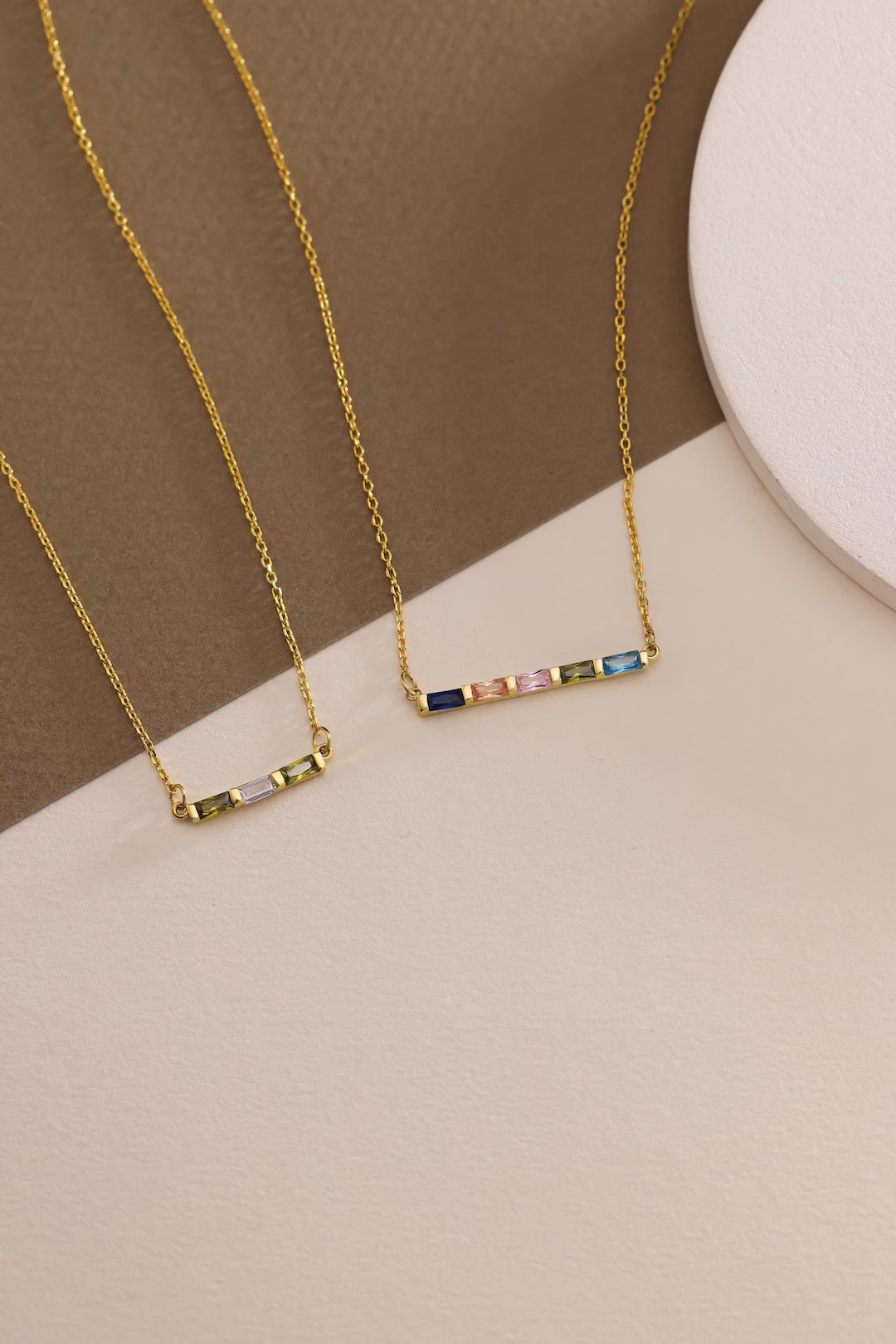 Baguette Birthstone Necklace, Family Birthstone Necklace, Personalized Gift, Mother's Birthstone ... | Etsy (US)