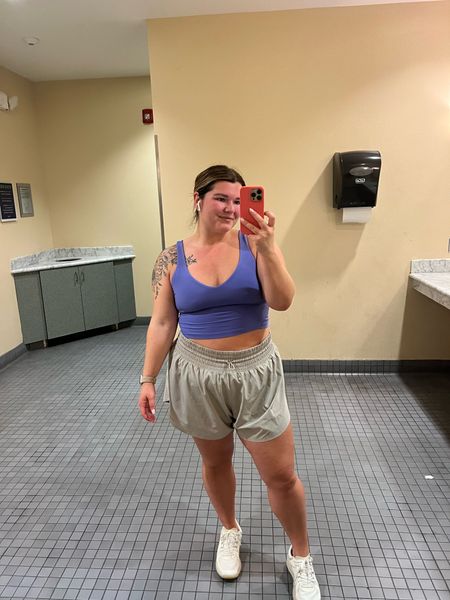 Midsize gym fit includes these workout shorts on repeat! 20% off right now! Wearing size XL. And my fav workout tank, size 14  

#LTKcurves #LTKFitness #LTKunder50