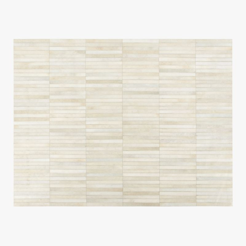 Camilia Modern Patchwork Ivory Hide Rug 9x12 | CB2 | CB2