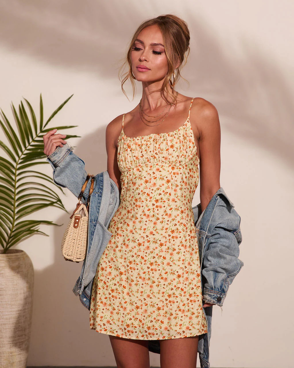 Coastal Bloom Floral Waist Tie Mini Dress | VICI