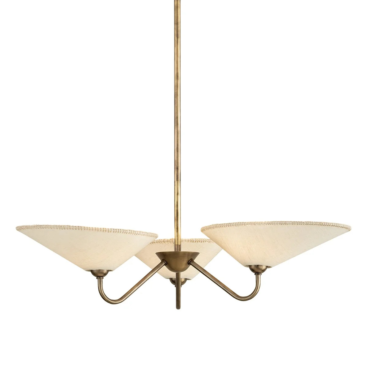 Sinclair Three Light Chandelier Patina Brass | Lighting Design