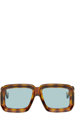 Tortoiseshell Paula's Ibiza Dive In Mask Sunglasses | SSENSE