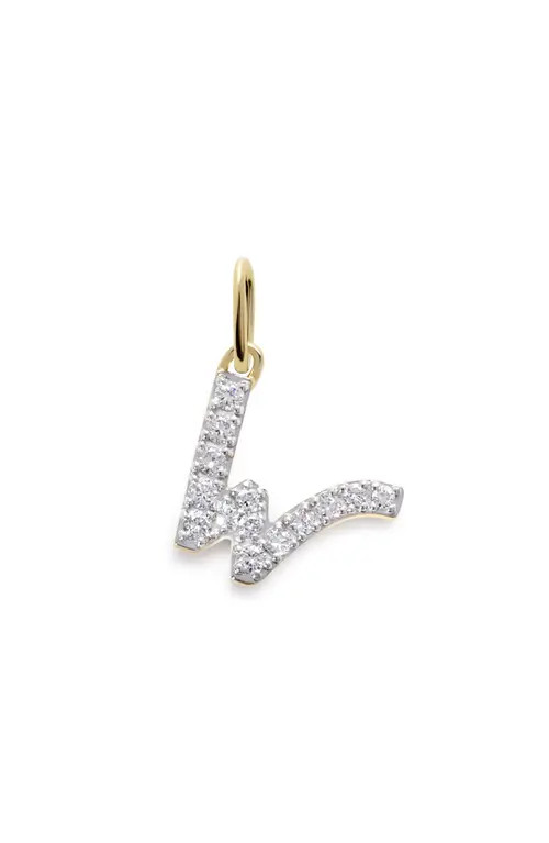 Monica Vinader Lab Grown Diamond Initial Pendant Charm in 14K Gold W at Nordstrom | Nordstrom