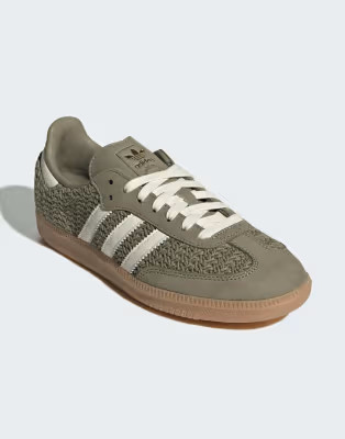 adidas Originals Samba OG trainers in green crochet | ASOS | ASOS (Global)