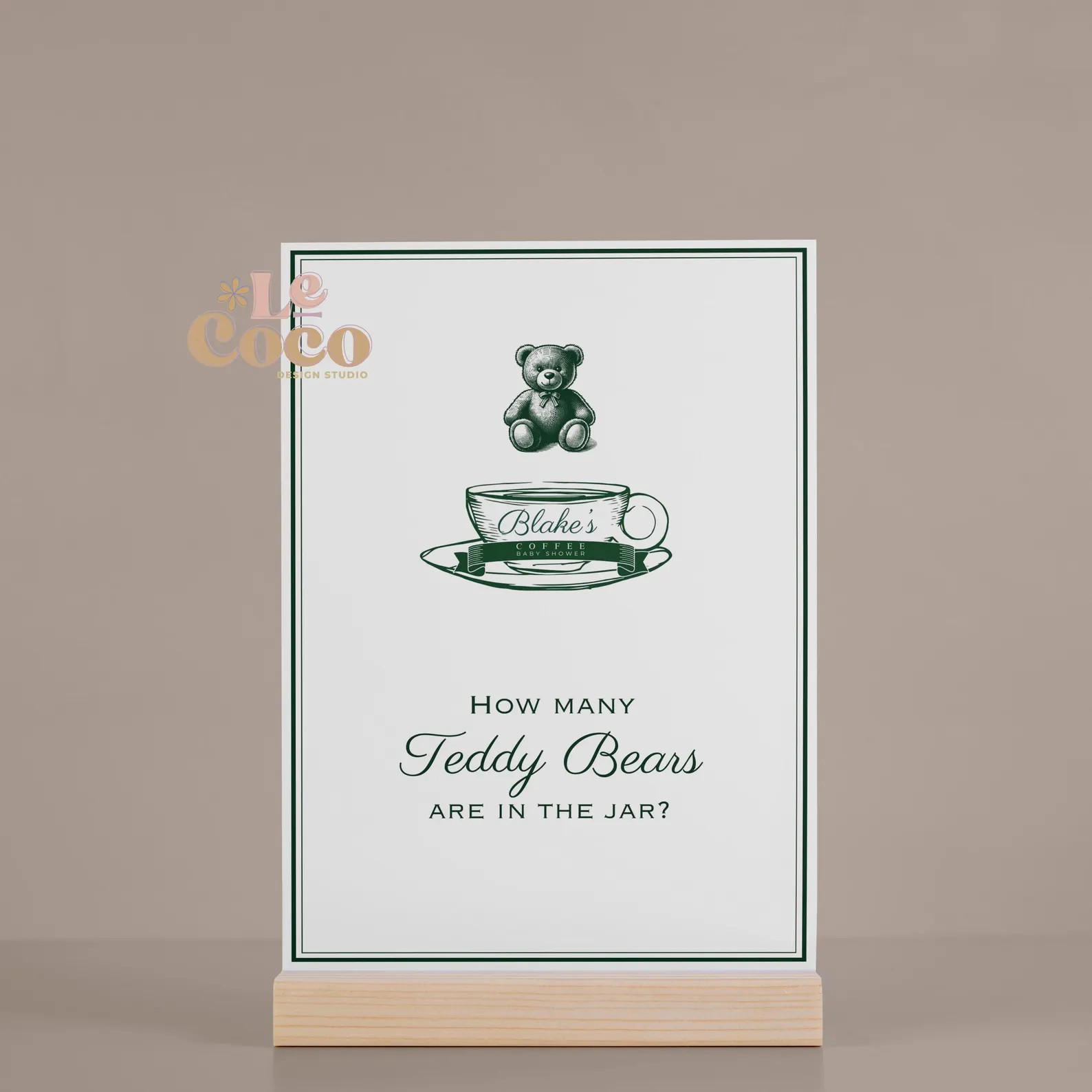 Baby is Brewing Shower Sign: Teddy Bear Game, Coffee Theme (digital Download) - Etsy | Etsy (US)