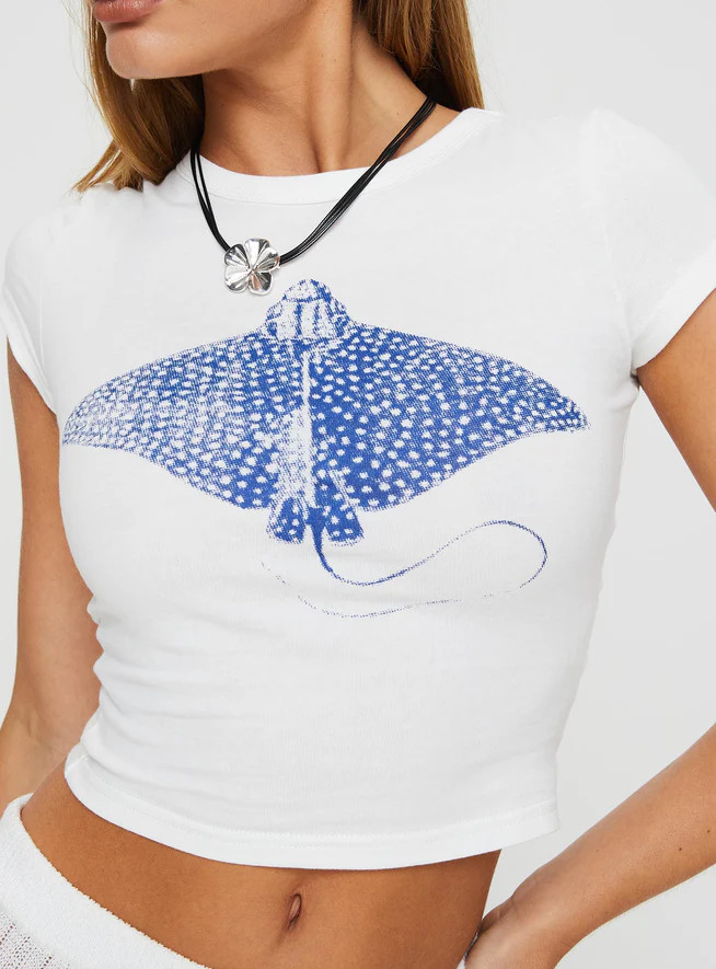 Sting Ray Tee White | Princess Polly US