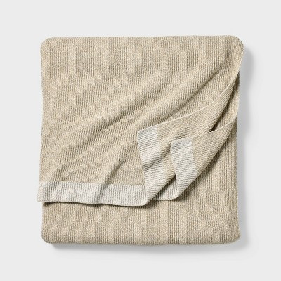 Stripe Knit Cozy Throw Oatmeal - Threshold™ a collection with @ThisOakHouse | Target