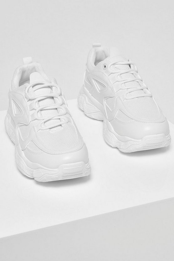 Chunky Sole Panelled Sneakers | Boohoo.com (US & CA)