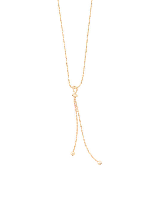 Made In Italy 14kt Gold Plated Popcorn Chain Y Necklace | TJ Maxx