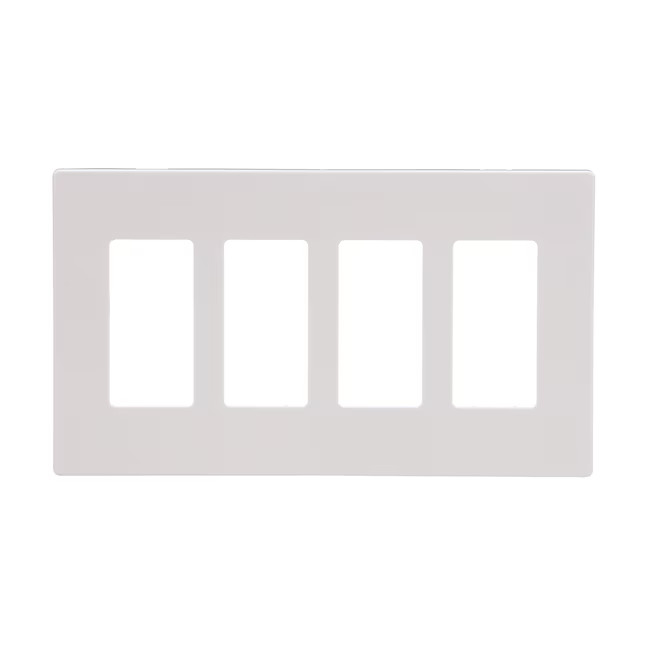 Eaton 4-Gang Midsize White Polycarbonate Indoor Screwless Decorator Wall Plate | Lowe's