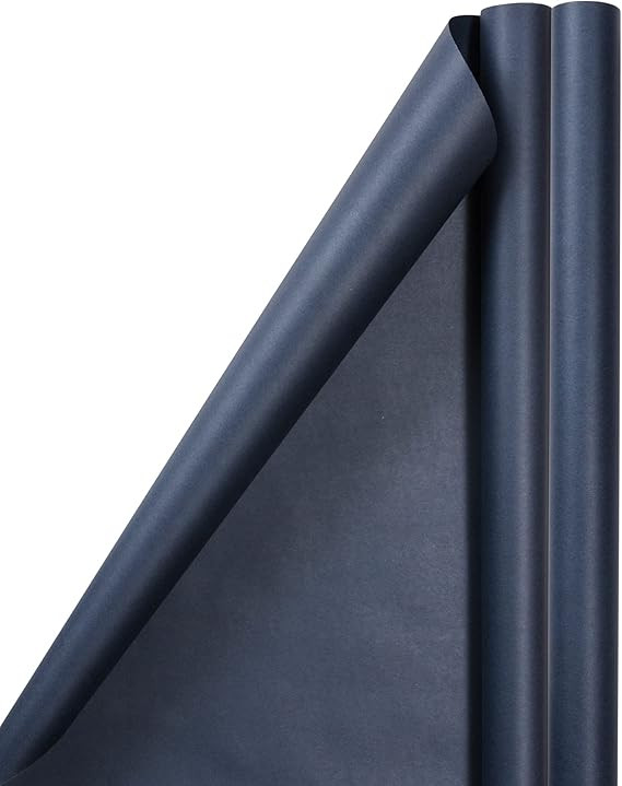 JAM Paper Gift Wrap - Matte Wrapping Paper - 50 Sq Ft Total (30 in x 10 Ft Each) - Matte Cobalt N... | Amazon (US)
