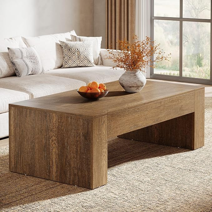 Tribesigns Rectangular Coffee Table for Living Room, 51-Inch Farmhouse Accent Center Cocktail Tea... | Amazon (US)