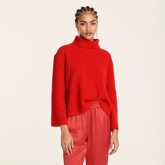 Wool and recycled cashmere relaxed turtleneck | J.Crew US