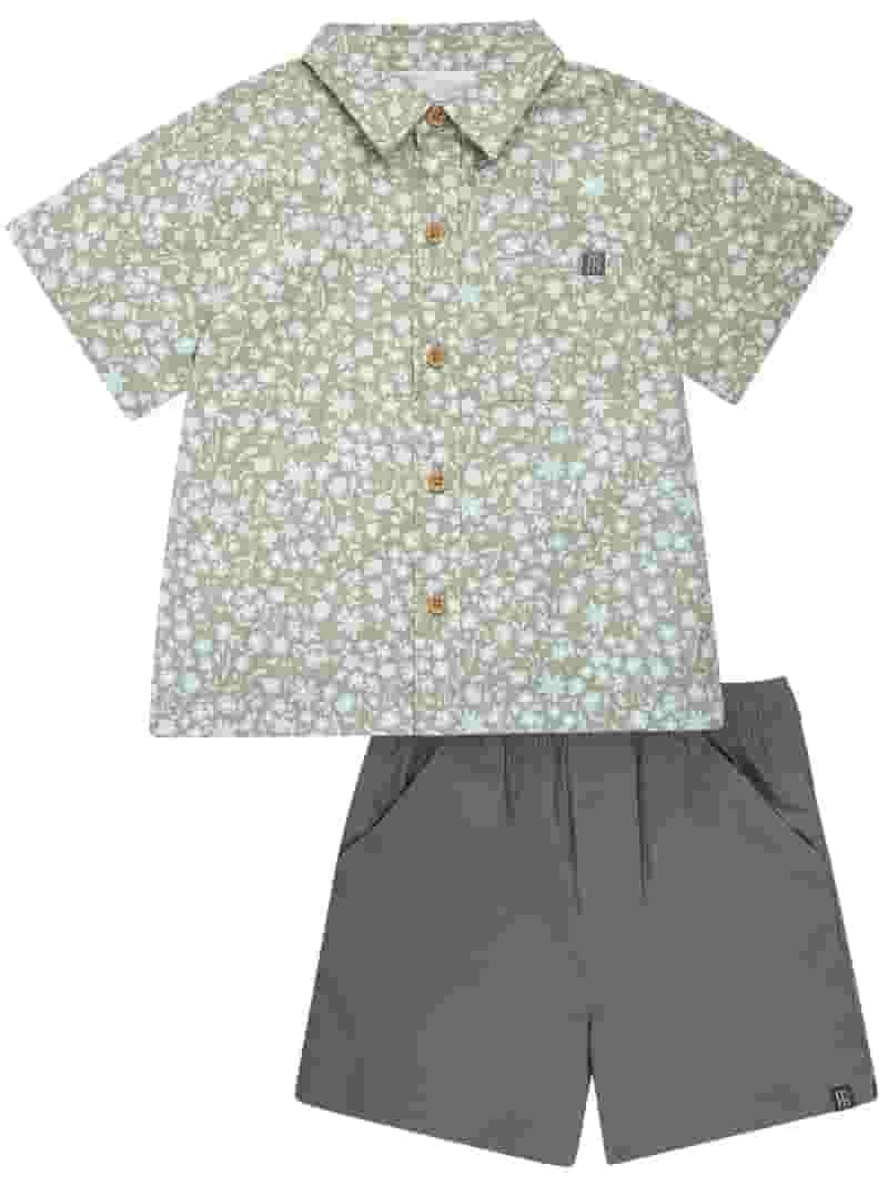 Modern Moments by Gerber Toddler Boy Resort Shirt and Short Outfit Set, 2-Piece, 12 Months - 5T | Walmart (US)