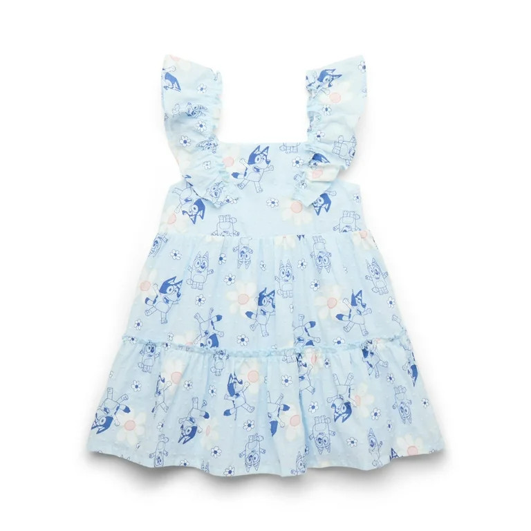 Bluey Baby and Toddler Girls Cotton Woven Dress, Sizes 12M-5T | Walmart (US)