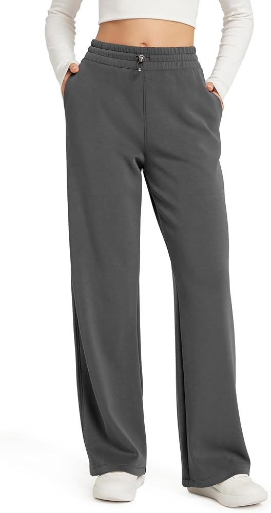 ODODOS Women's Modal Soft Wide Leg Pants with Pockets Adjustable Shockcord High Waist Casual Loun... | Amazon (US)