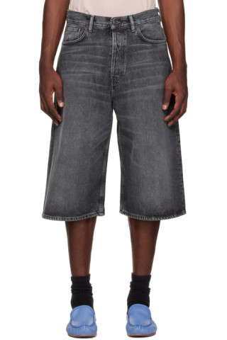 Black Faded Denim Shorts | SSENSE