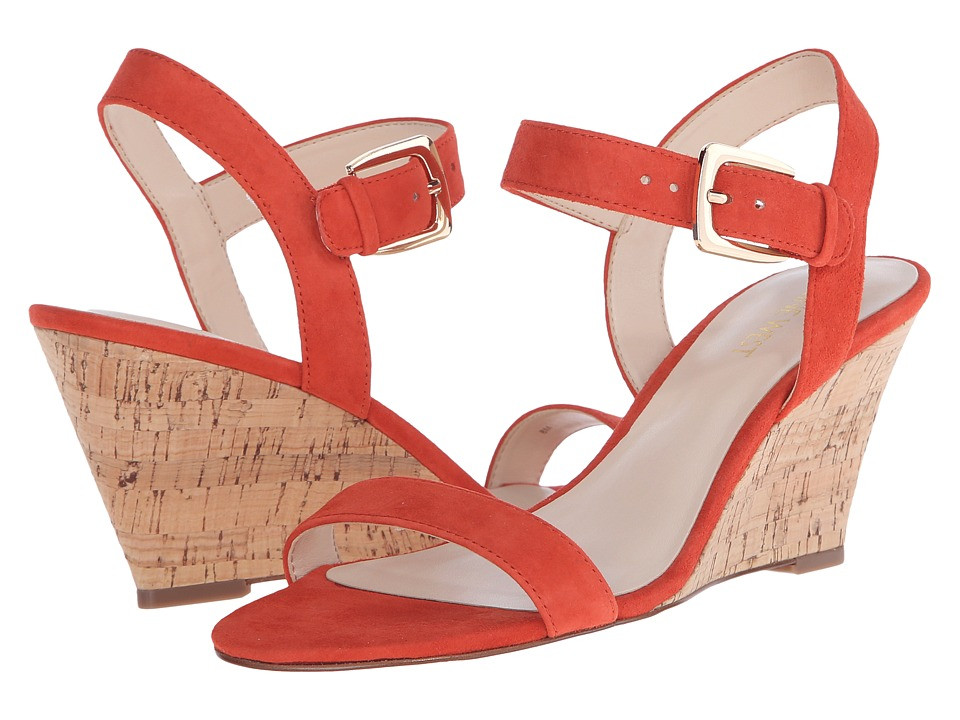 Nine West - Kiani (Red Orange Suede) Women's Wedge Shoes | 6pm