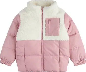 MILES BABY Faux Shearling Mixed Media Puffer Jacket | Nordstrom | Nordstrom