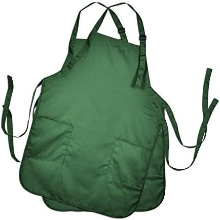 DALIX Apron Commercial Restaurant Home Bib Spun Poly Cotton Kitchen Aprons (2 Pockets) in Dark Gr... | Amazon (US)
