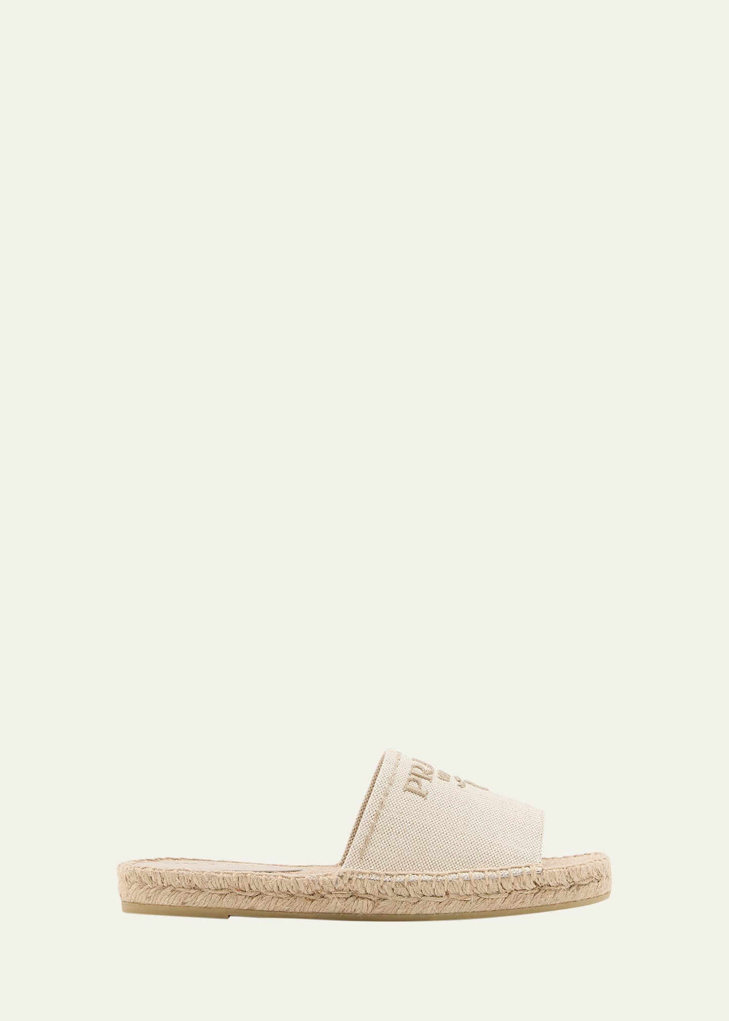 Prada Embroidered Linen Espadrille Sandals | Bergdorf Goodman