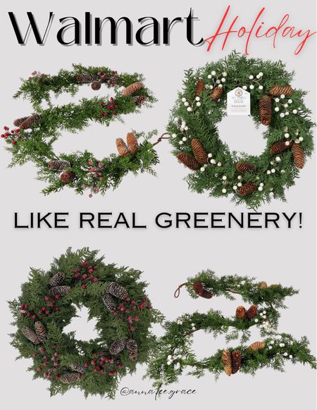 Like real holiday decor from Walmart! Like real garlands and wreaths for Christmas! 

#LTKHoliday #LTKhome #LTKSeasonal
