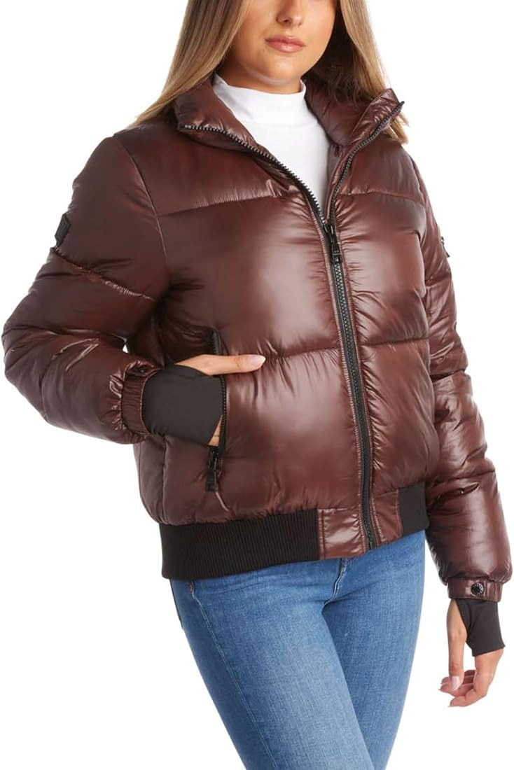 Steve Madden Womens Winter Jacket - Insulated Quilted Moto Puffer Jacket- Heavyweight Outerwear B... | Amazon (US)