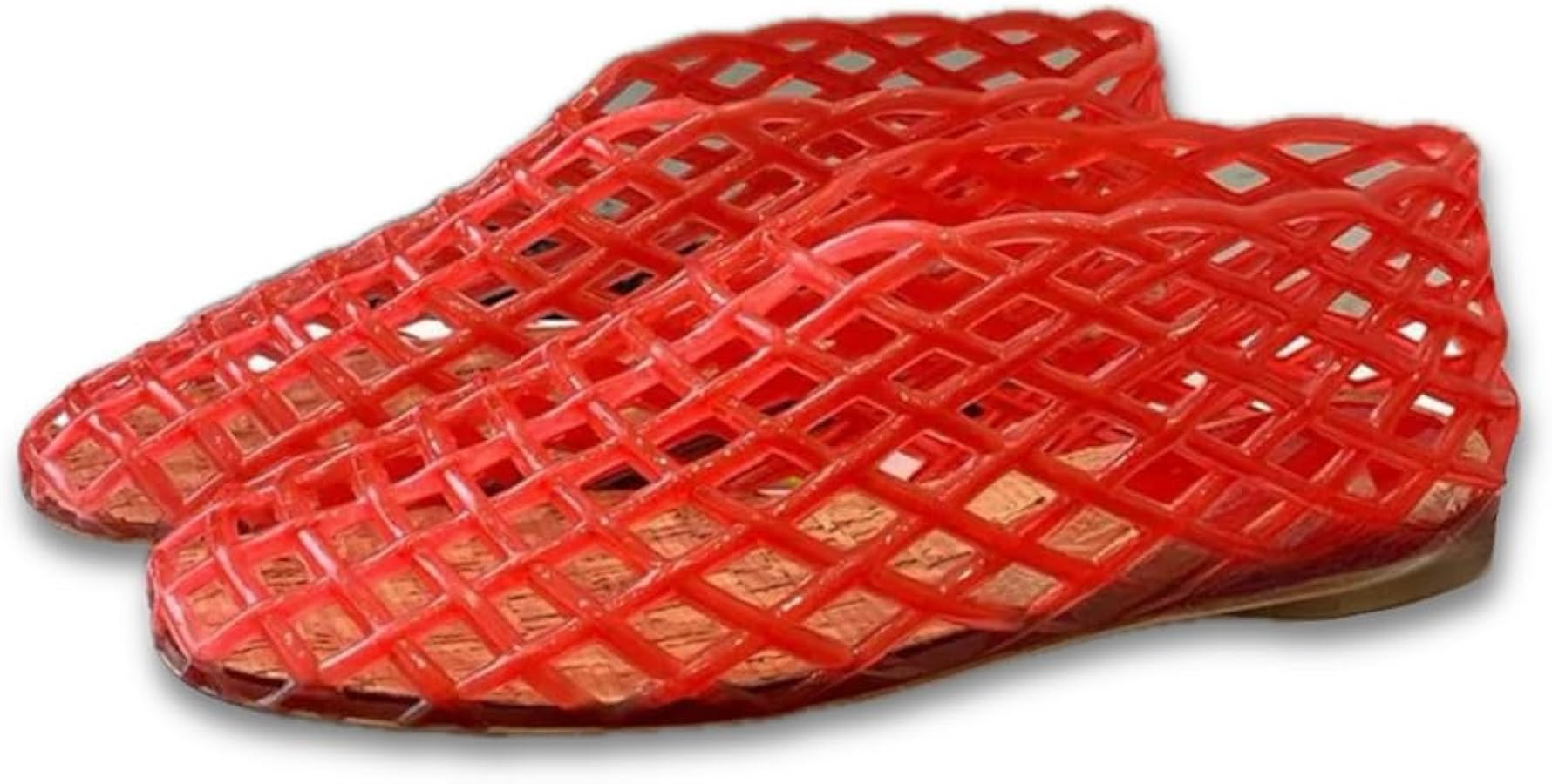 Jelly Mesh Ballet Flats for Women Clear Hollow Jelly Shoes Sandals Round Toe Non-Slip Beach Balle... | Amazon (US)