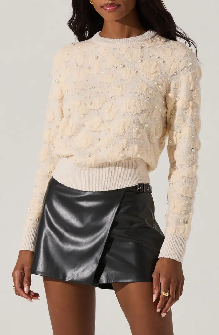ASTR the Label Faux Pearl Detail Sweater | Nordstrom | Nordstrom